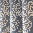 Cotton Jacquard Heavy Fabric Grommet Self Design Blue Curtain