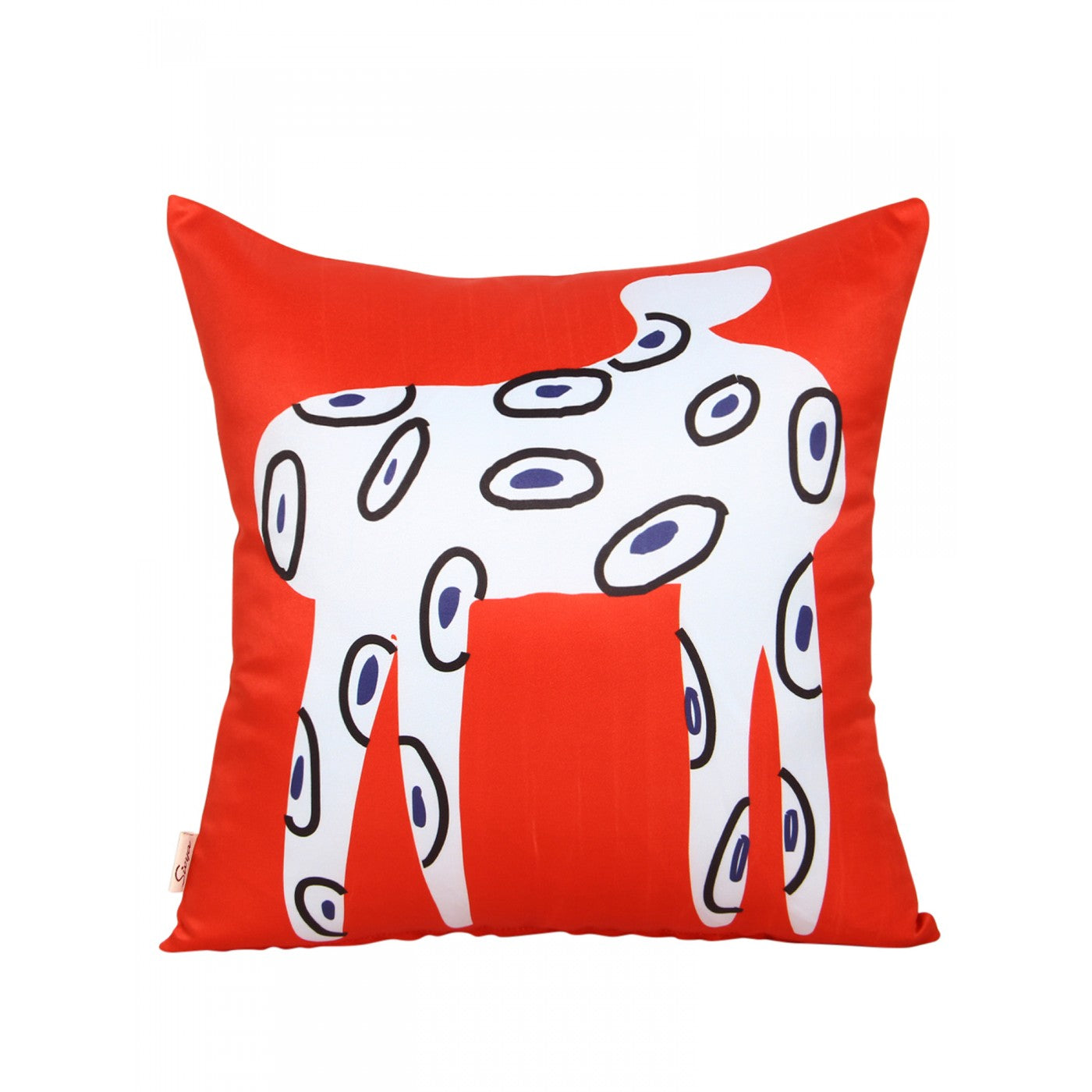 Radiant Red 16x16 Inch Printed Poly Satin Cushion Cover