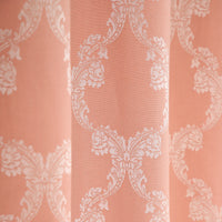 Cotton Jacquard Heavy Fabric Grommet Self Design Peach Curtain - Pack of 1
