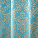 Cotton Jacquard Heavy Fabric Self Design Turquoise Curtain with Grommets