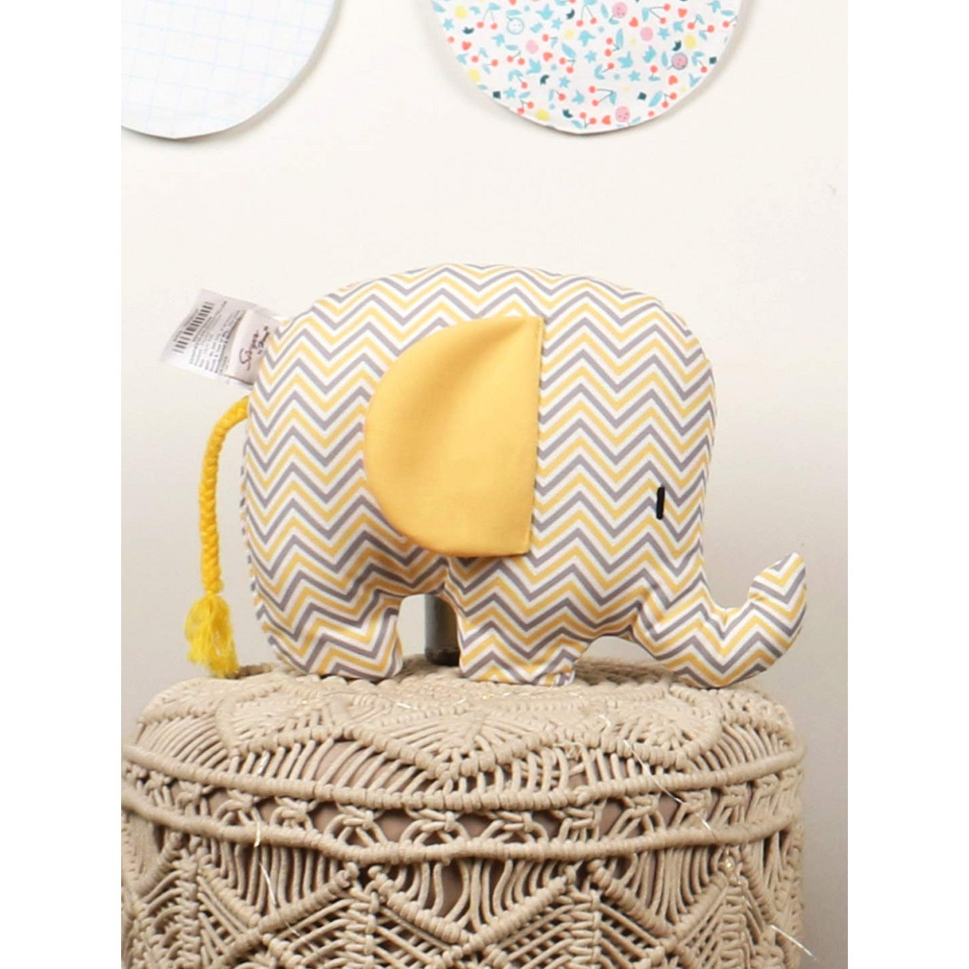 Playful Pachyderm: Printed Elephant Shape Cushion for Kids