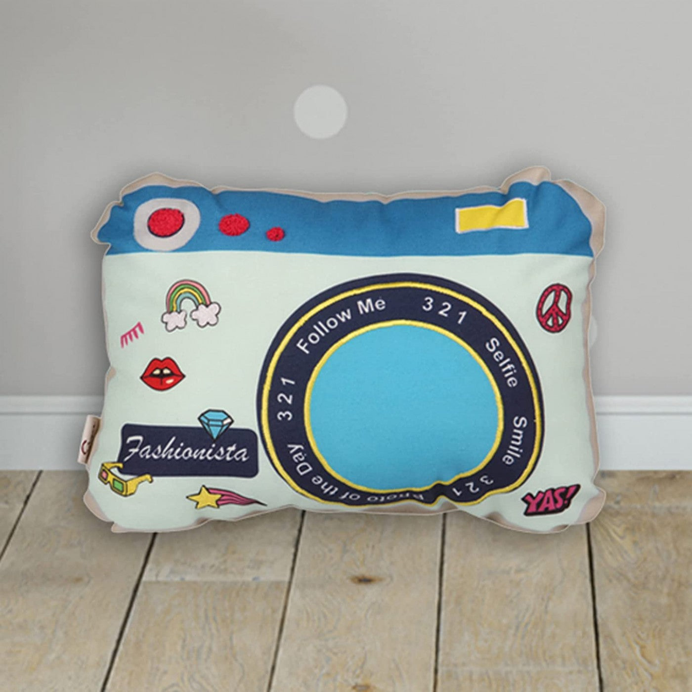 Insta-Cushion Delight: Printed Instagram Theme Camera Stuffed Cushion