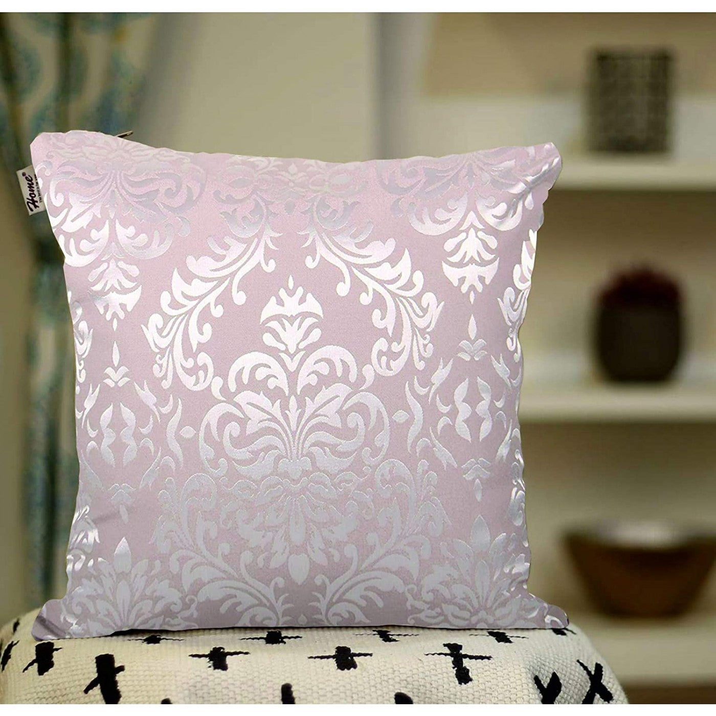 Royal Damask Elegance: Cotton Jacquard Cushion Covers