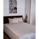 Elegance Damask Cotton Jacquard Bed Cover Set with Matching Pillow Covers