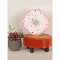 Pink Printed Doughnut Shaped Cushion with Sweet Embroidery for Kids