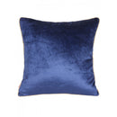 Blue Embroidred Velvet Cushion Cover 16x16 Inch