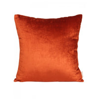 Amber Luxe: 16x16 Inch Orange Velvet Cushion Cover