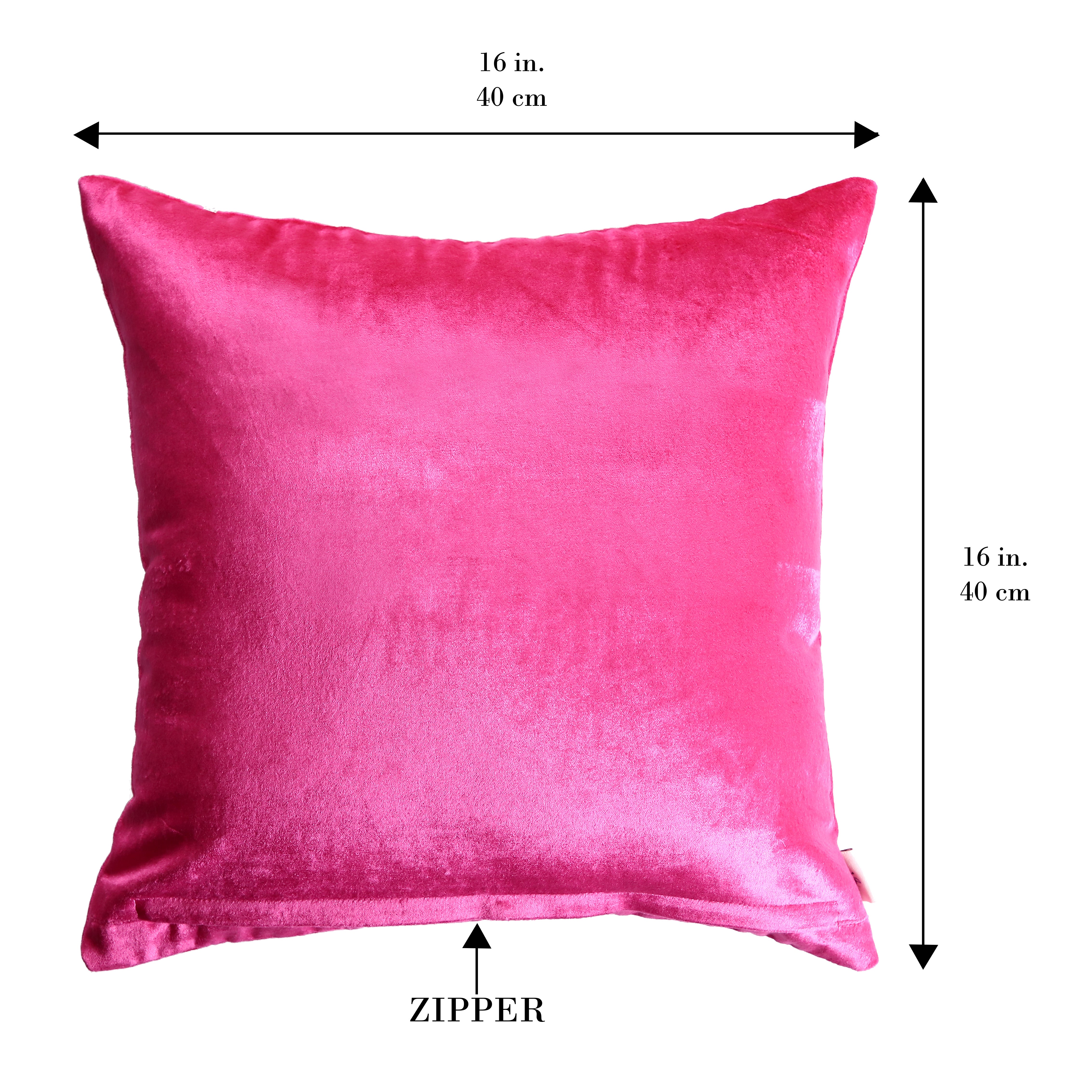 Fuchsia Fusion Cord Embroidery 16x16 Inches Cushion Cover