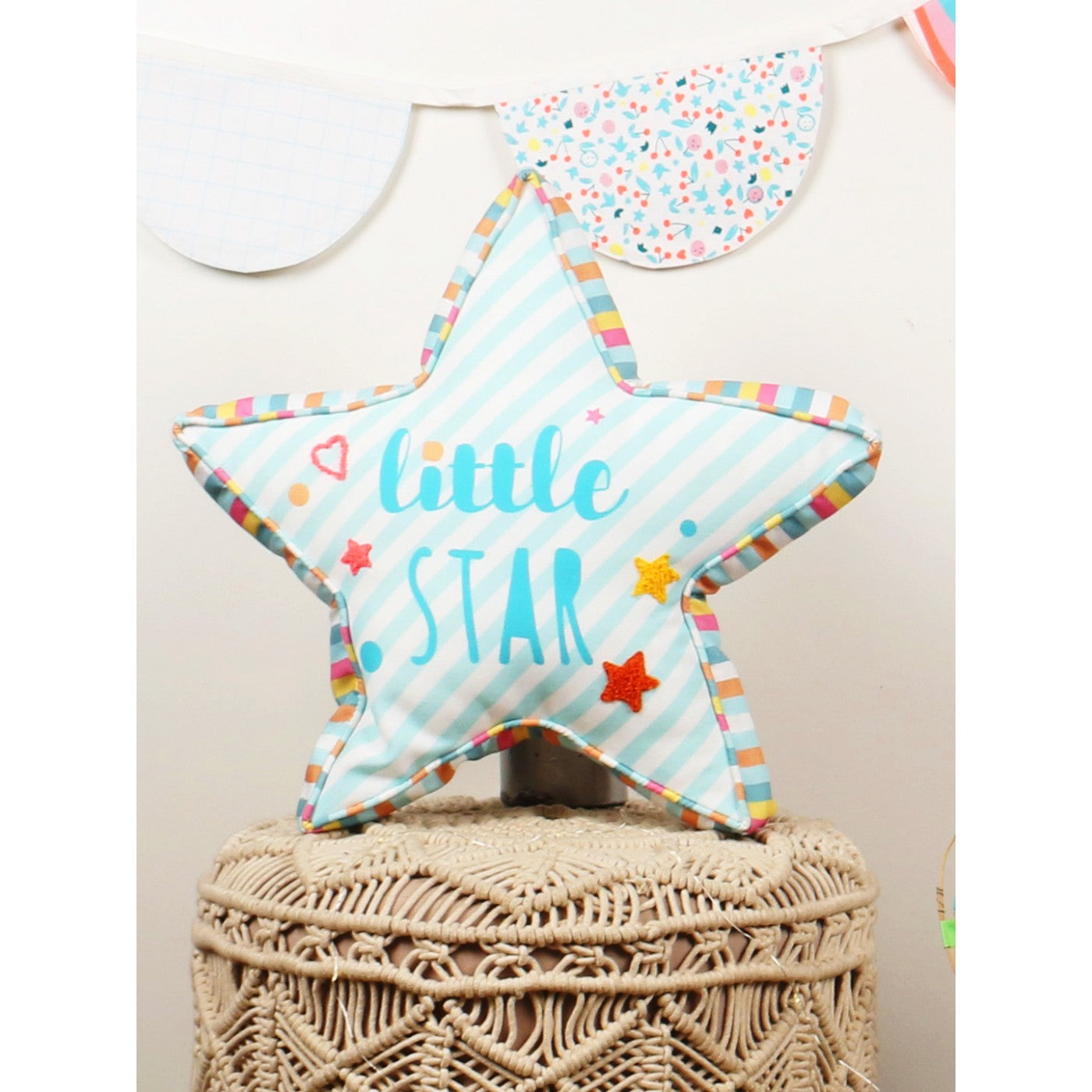 Starry Embrace: Star-Shaped Cushion with Digital Print