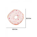 Pink Printed Doughnut Shaped Cushion with Sweet Embroidery for Kids