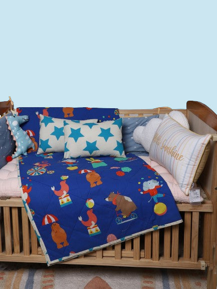 Printed Kids Character Blue Quilt