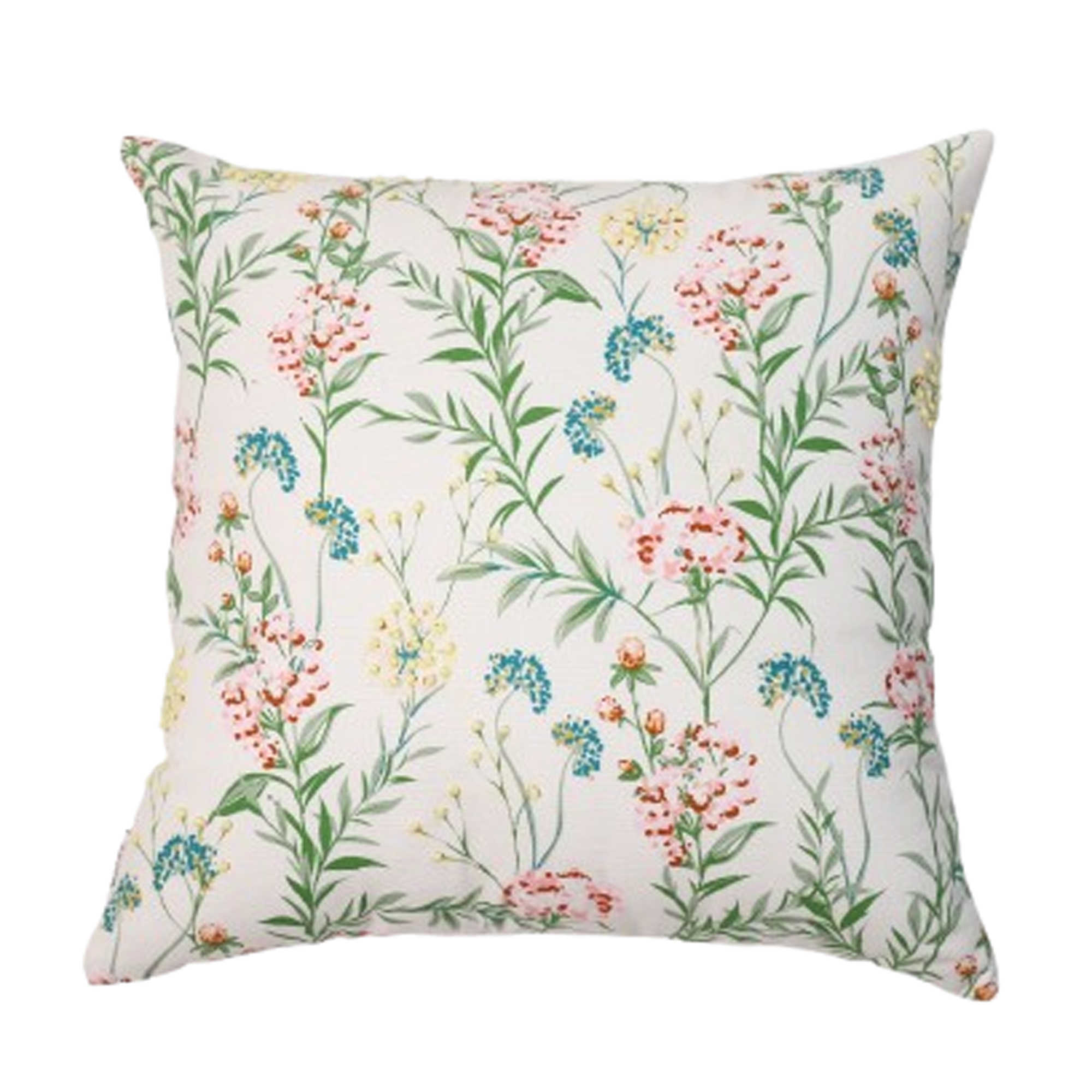 Cotton Floral Printed Hand Knotted 18x18 Inch Cushion Cover