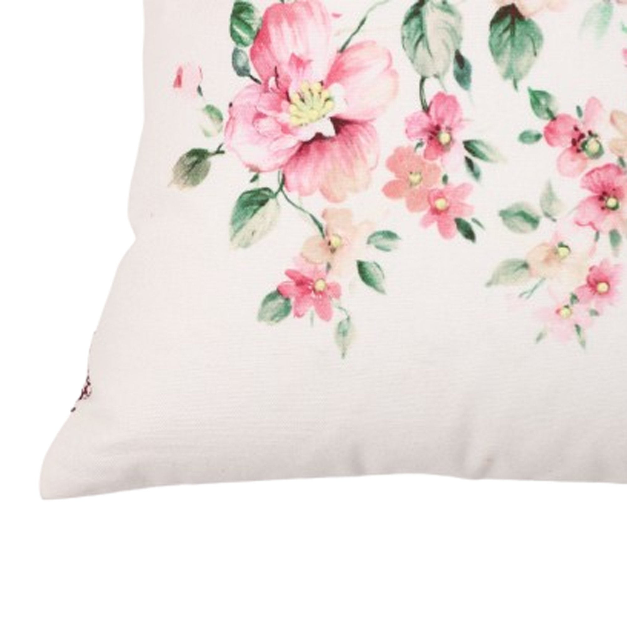Cotton Floral Printed French Knotted Cushion Cover 16x16 Inch