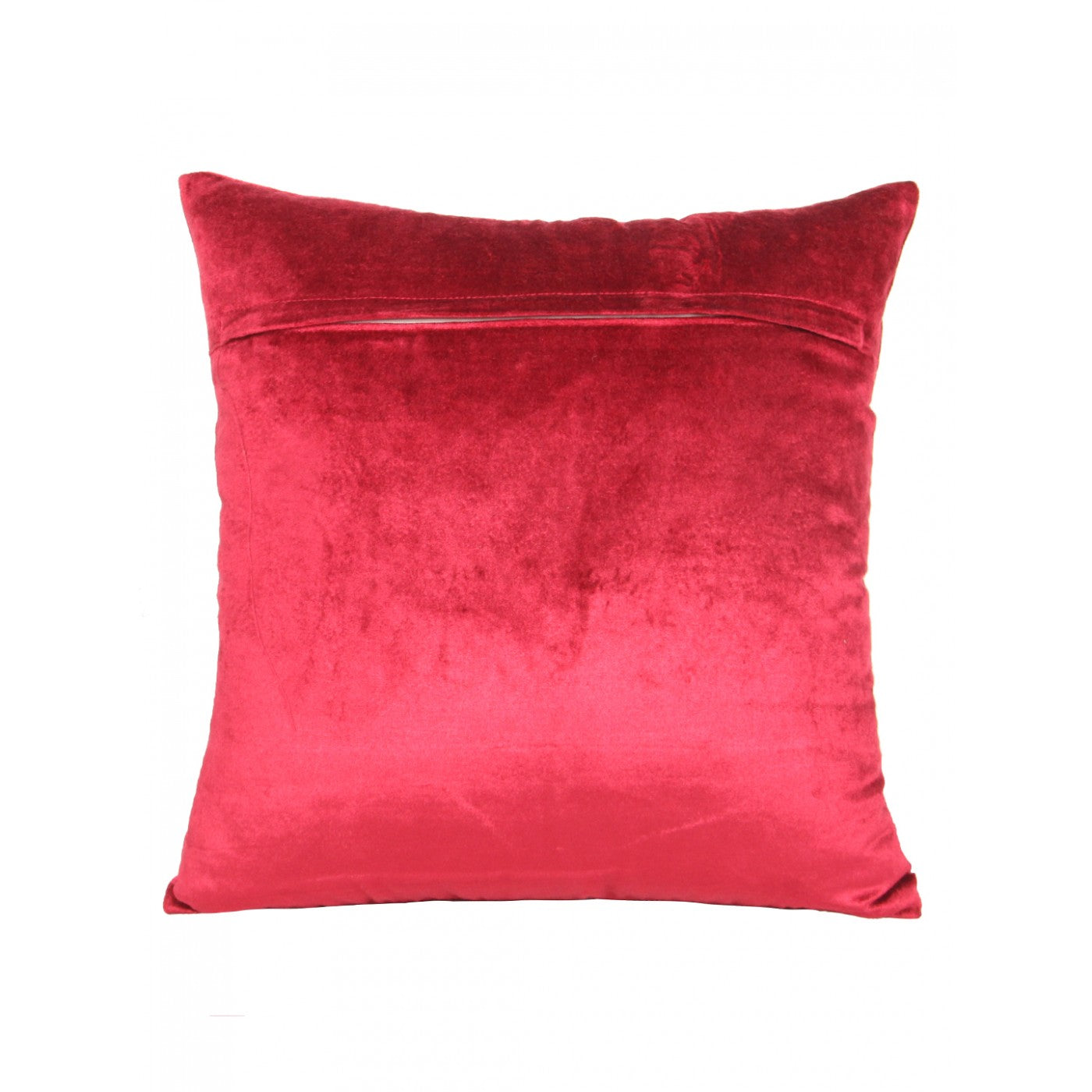 Ruby Red Velvet 16x16 Inch Embroidered Cushion Cover
