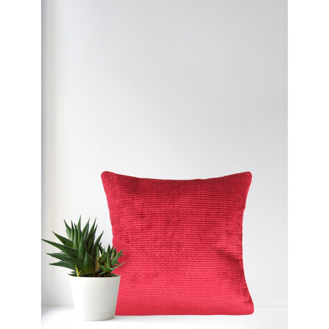Crimson Elegance 18x18 Inch Plain Velvet Cushion Cover