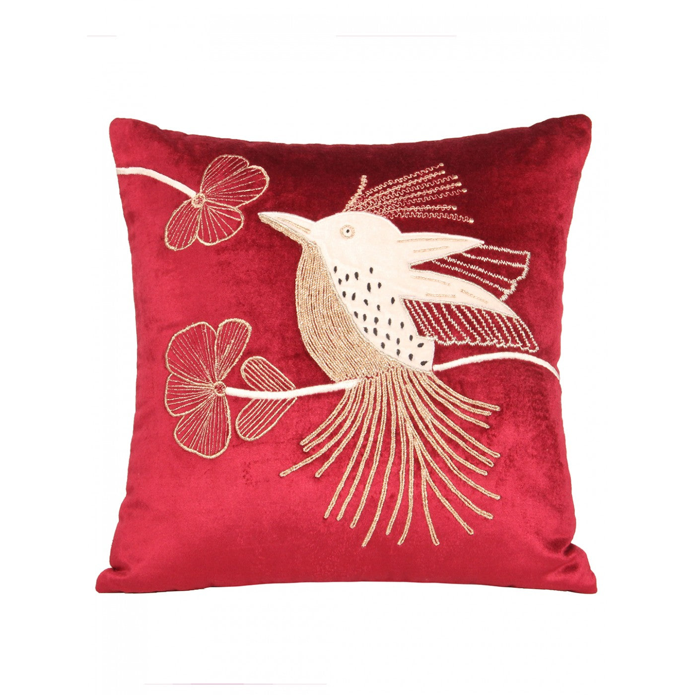 Luxurious 16x16 Inch Red Velvet Cushion Cover