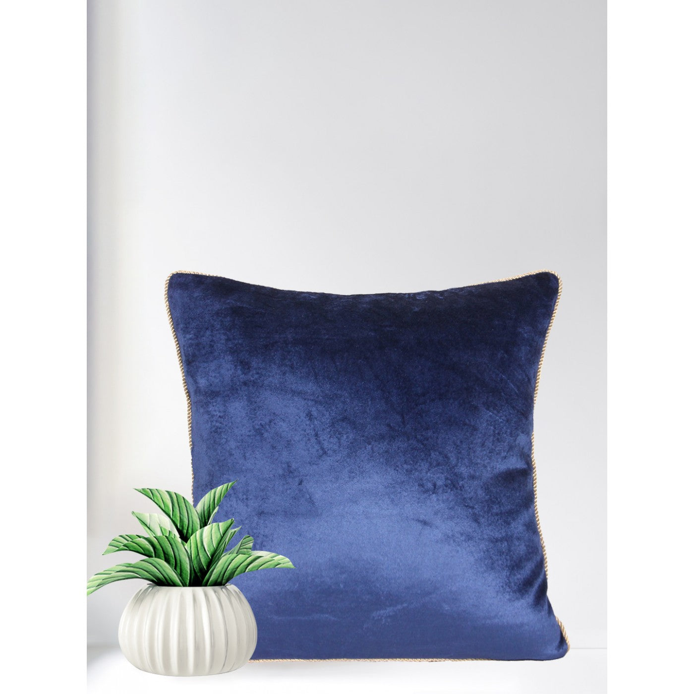 Sapphire Bliss 16x16 Inch Blue Velvet Cushion Cover