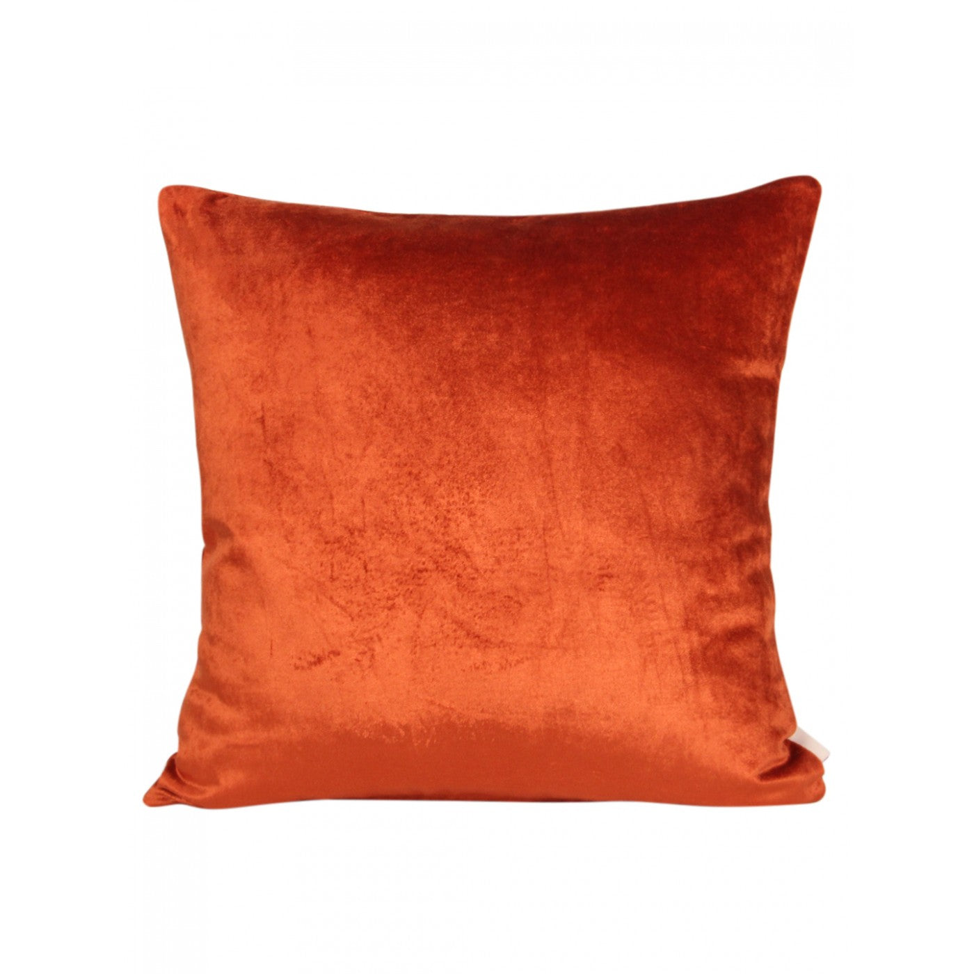 Orchard Mirage: 18x18 Inch Orange Embroidered Velvet Cushion Cover