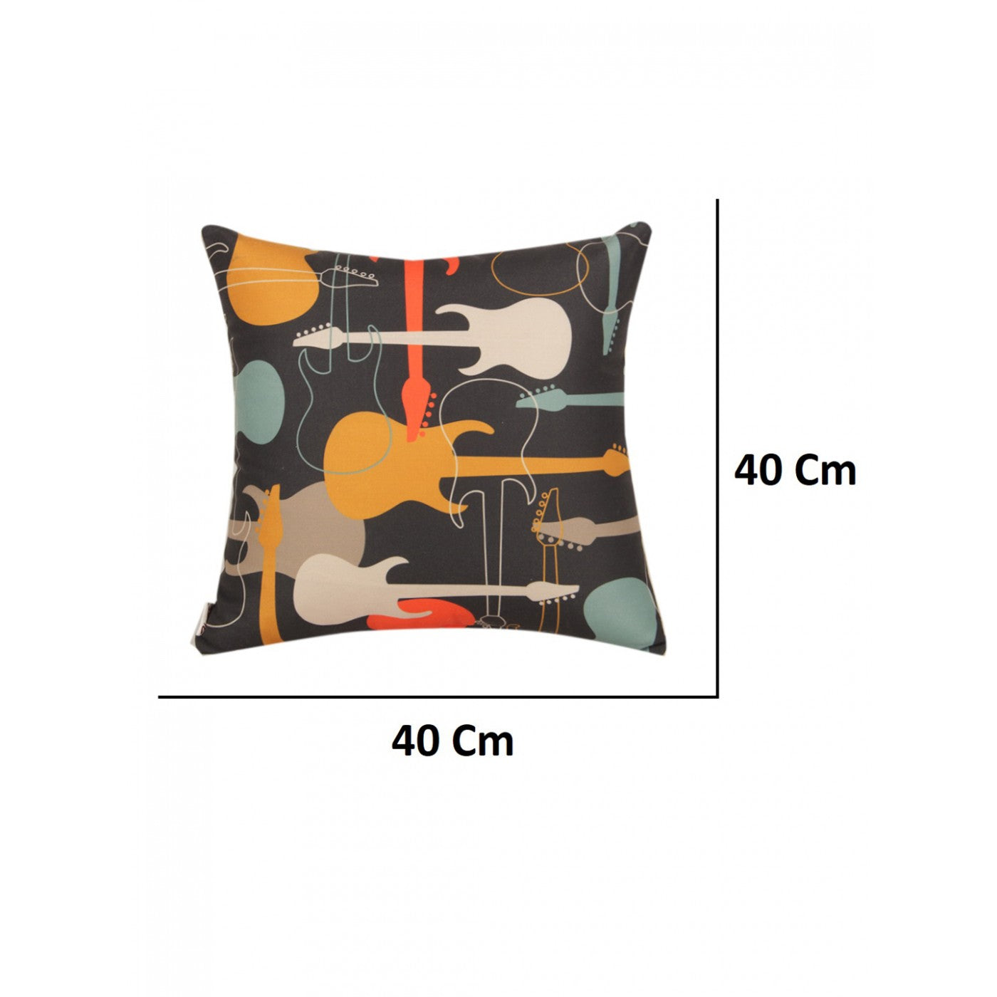 Melodic Elegance: 16x16 Inch Guitar-Printed Cushion Cover