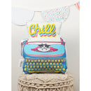 Vintage Vibes Printed Typewriter Theme Shape Cushion