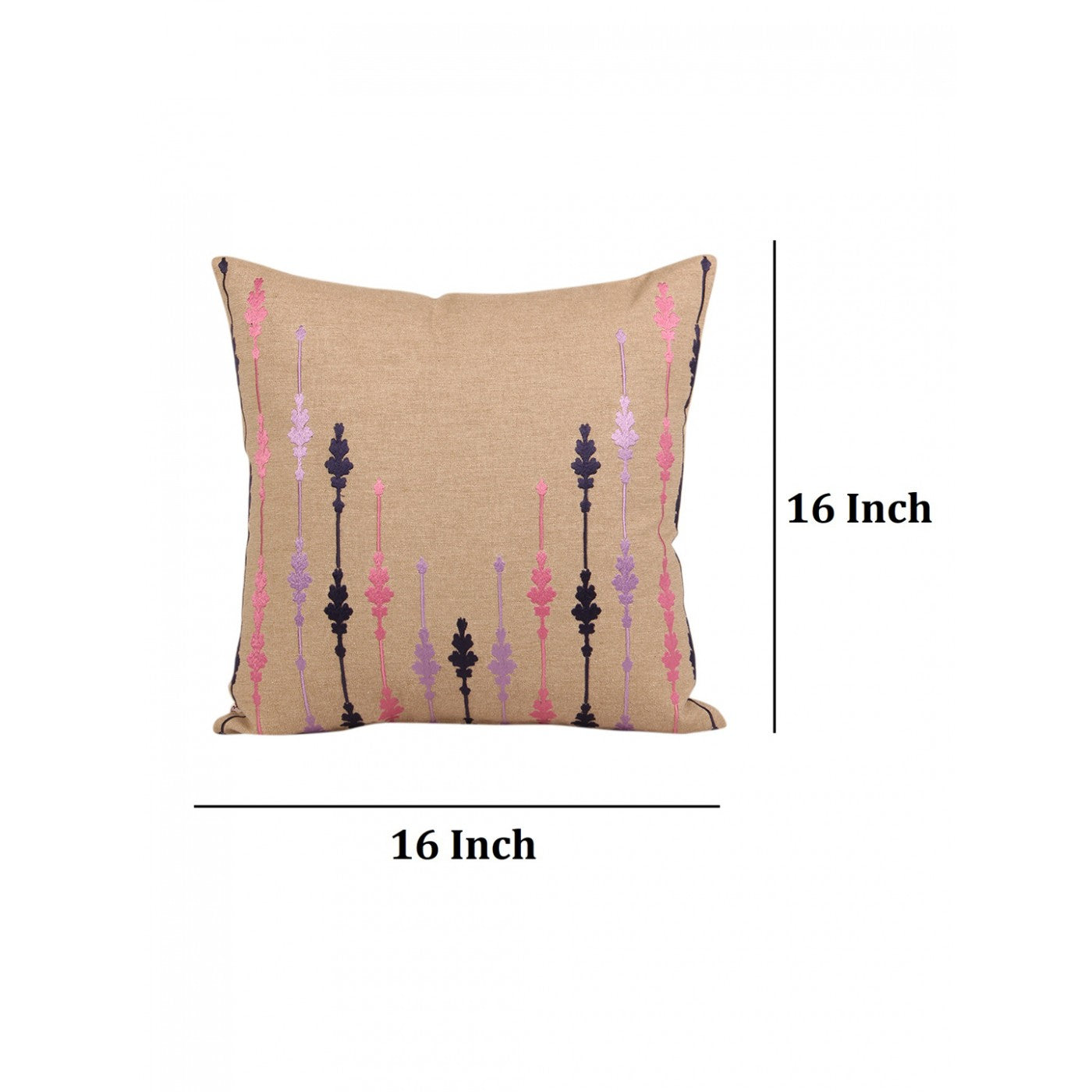 Earthen Comfort 16x16 Inch Beige Cotton Cushion Cover